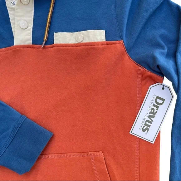 Men’s Dravus Color Block 1/4 Button Up Pullover Hoodie, NWT - Picture 3 of 7